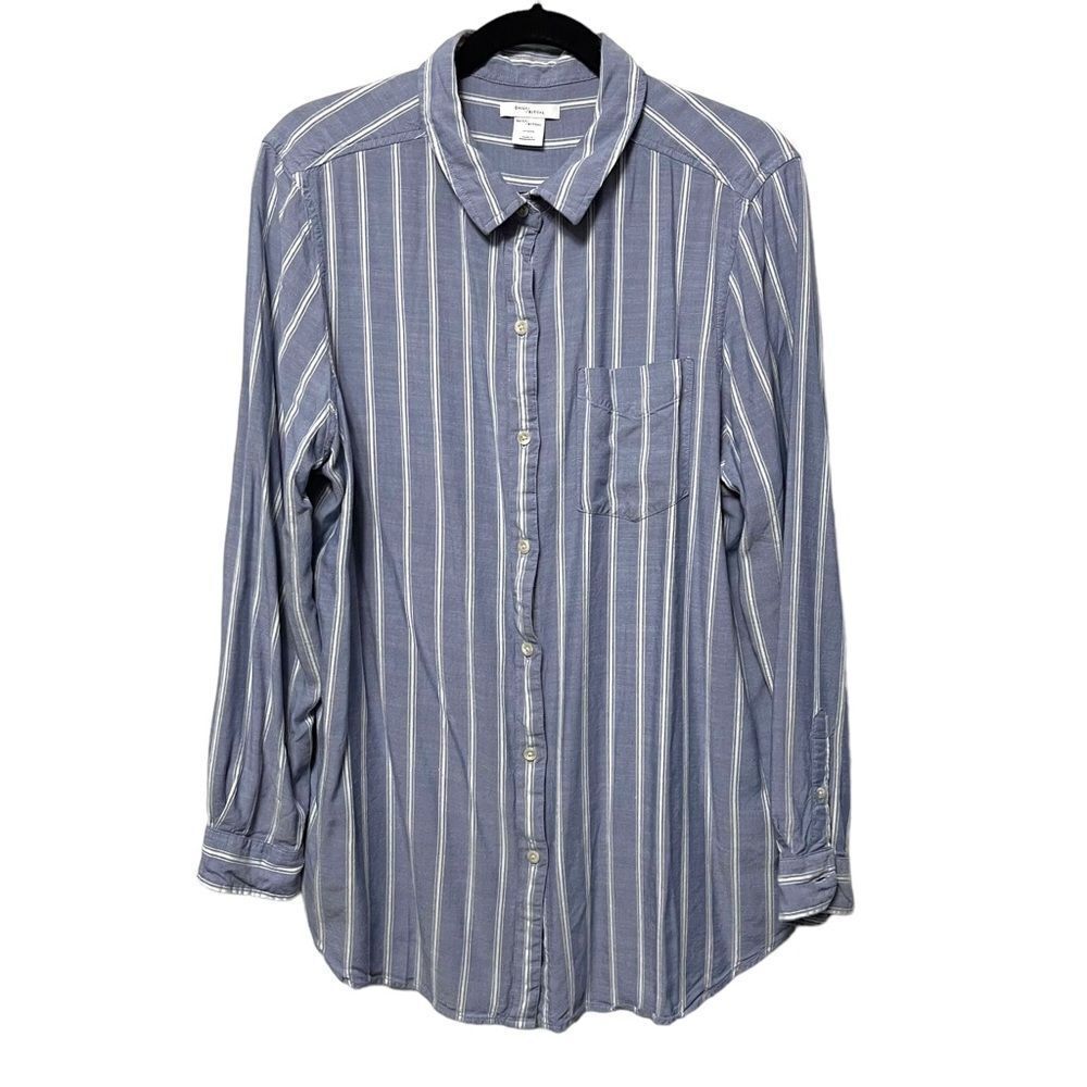 DAILY RITUAL Striped Button Up Shirt XL